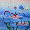 Eyes, Blue Sea, Thornes, Vines, Planets Detail